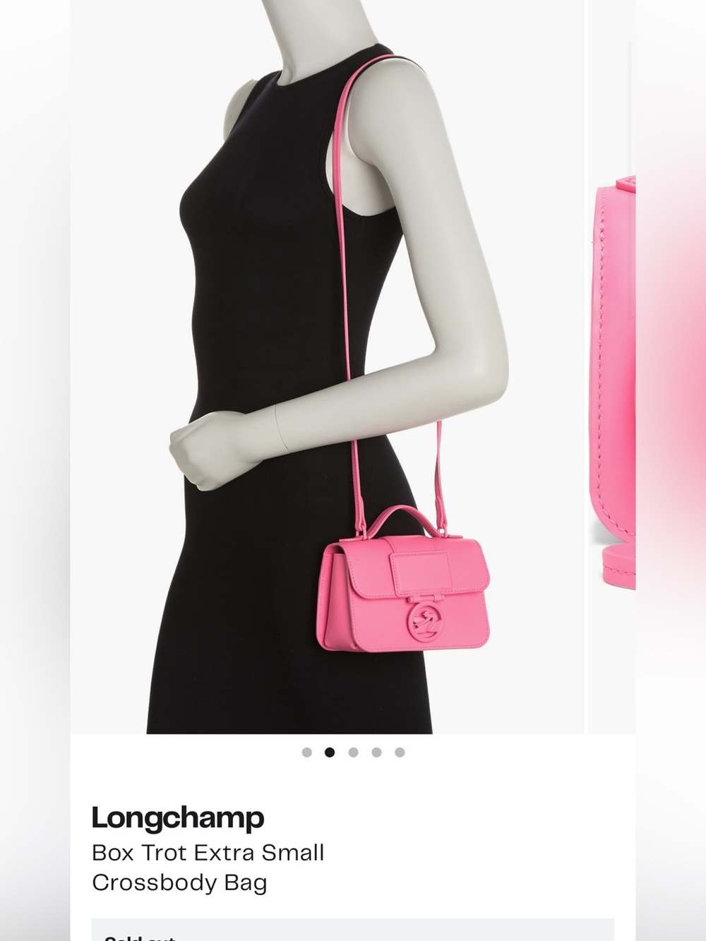 Longchamp Pink Mini Crossbody Box Trot Extra Small - Picture 4 of 6